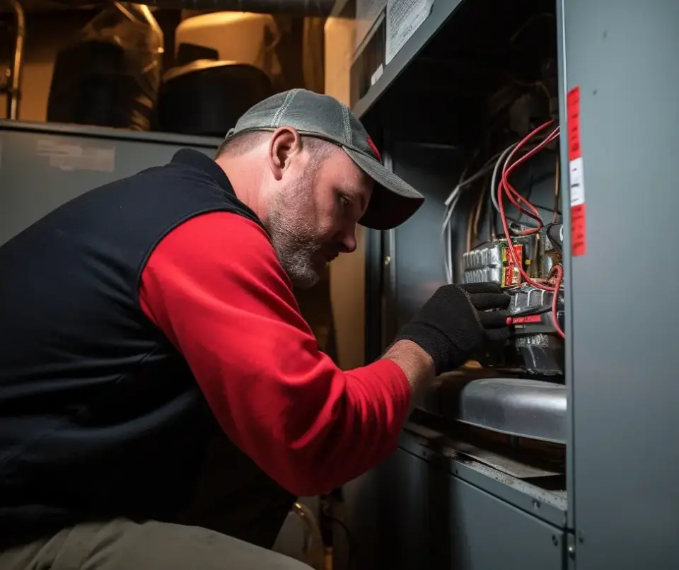 hvac technician performing emergency furnace repair