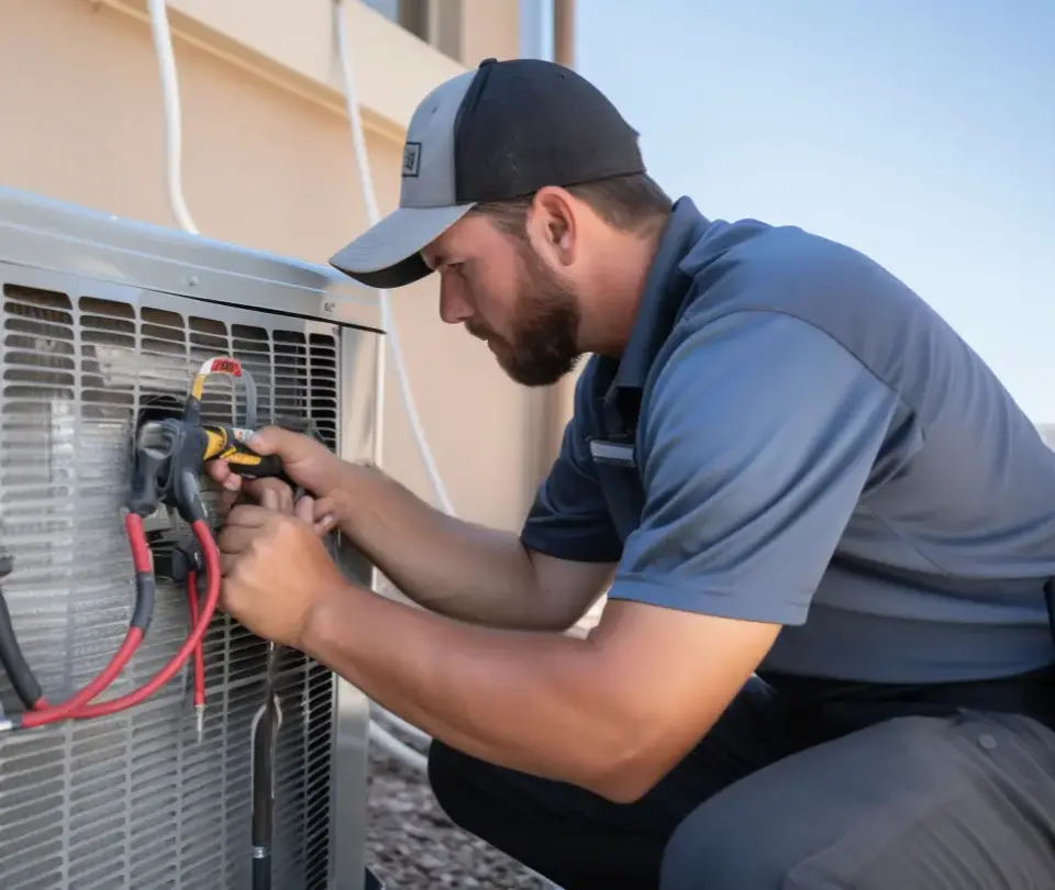 technician performing emergency hvac service in phoenix
