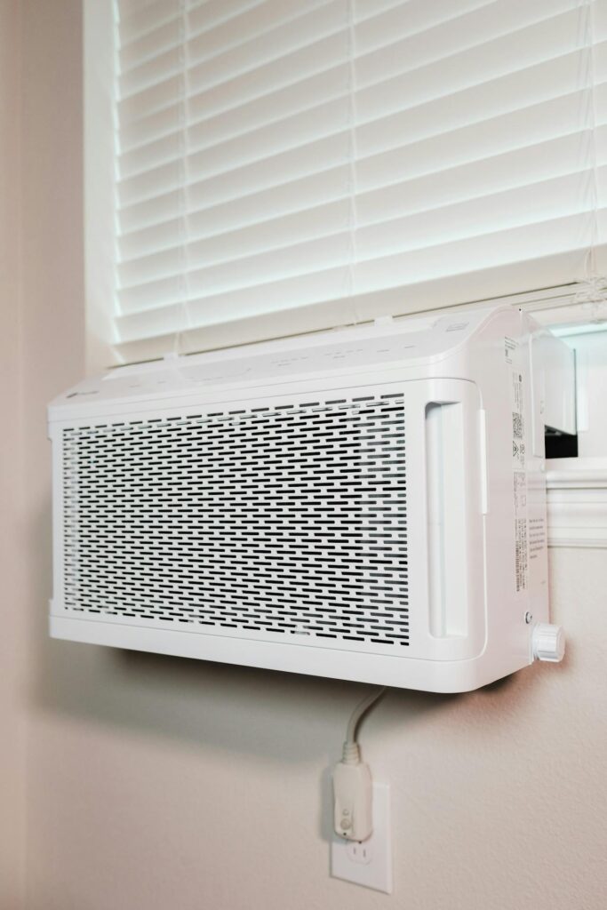 A white air conditioner
